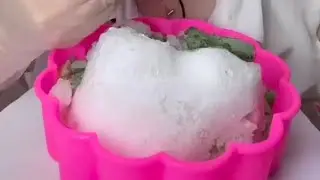 Crunchy Shaved Ice with Matcha Powder Eating|Crunchy Ice Eating Asmr|#mukbang #crunchyice #asmr #ice