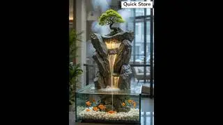 Zen Waterfall Bonsai Aquarium &ndash; A Mesmerizing Piece of Art! 🌊🐠 #shorts