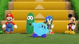 Mario Party 9 Minigames - Mario Vs Larry the Cucumber Vs Sonic Vs Mickey Mouse (Master Difficulty)