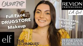 Full Face DRUGSTORE Makeup! Simple, easy, & cheap makeup tutorial using my affordable products!