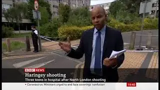BBC News Channel Tottenham triple shooting: Man critical, two boys hurt