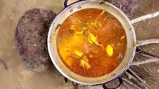 village style cooking kaadai gravy|| quail bird gravy|| by my grandma || at village food factory