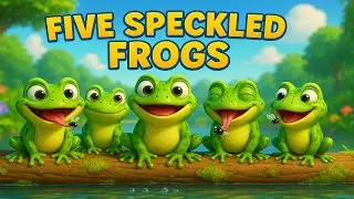 Five Speckled Frogs 🐸 | Nursery Rhyme for Kids | Fun Counting Kids Song | Learn to Count 1 to 5