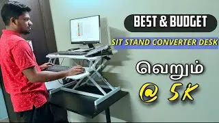 SYGA Height Adjustable Standing Table | Sit to Stand Converter Desk | Workstation Tamil Review