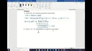 9) Two's Complement Arithmetic (Examples)