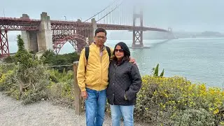 Golden bridge, Waymo self driving taxi / car San Francisco USA Tour.
