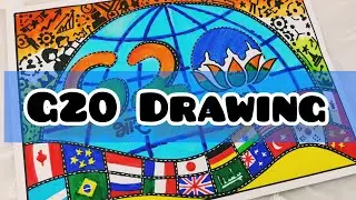 G20 Drawing / G20 India Logo Drawing | One Earth One Family One Future / Poster on G20/Chart on G20