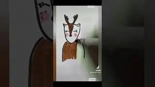Как нарисовать мультяшек. олень, мишка,кот, лиса. #рисуем #drawing #art #funart #скетч #shorts