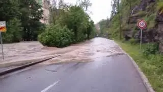Eyach Hochwasser in Haigerloch