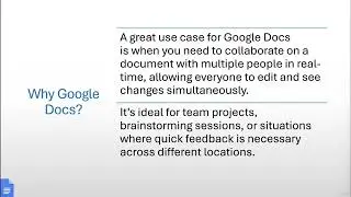 1  APPLICATION OF GOOGLE DOC
