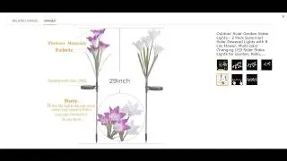 Outdoor Solar Garden Stake Lights - 2 Pack Solarmart Solar Powered Lights with 8 Lily Flower