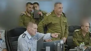 IDF Chief of Staff overseeing strikes against Iran from the Israeli Air Force situation room