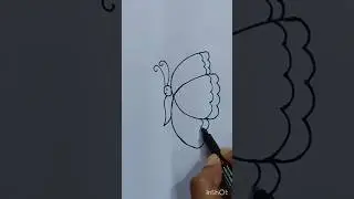 How to draw butterfly easy with letter CC #art #drawing #trending #viral #shorts