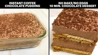 NO BAKE Instant Coffee Chocolate Dessert | Easy Chocolate Coffee Pudding |10 MINS Dessert Recipe