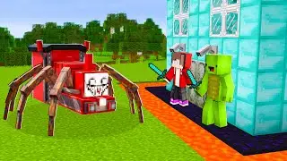 Choo Choo Charles vs Secure House Challenge in Minecraft Mikey and JJ (Maizen Mizen Mazien)