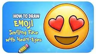 how to draw smiling Face with heart eyes Emoji step by step