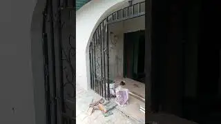 External wall black screeding made with cement