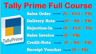 Sales Order, Delivery Note, Rejection-In, Sales-Invoice, Credit-Note, & Receipt in Tally Prime.