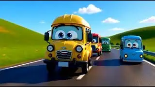 Colourful PPPP Buses | Red Blue Yellow Green Pink Bus Song | Kids Cartoon Rhymes