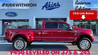 RAPID RED Ford F450 Platinum RESERVE Edition Leveled on 37s & 24s 2021 Custom Review Ride with RON