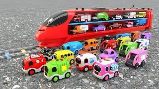 Colors for Children with Train Transporter Toy Street Vehicles