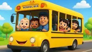 Wheels on the Bus | Cocomelon Style Fun Kids Song with JJ and Friends | School Bus Adventure