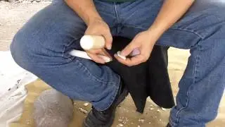 244 - Front View of My Indirect Percussion Flintknapping - Supported Horizontal Punch