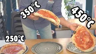 Verace nápolyi pizza sütése 250°C, 350°C, 450°C-os hőmérsékleten, Cuppone HE400-as kemencében