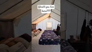 Full time canvas wall tent living #tent #canvastent #canvastentliving #offgrid #offgridliving