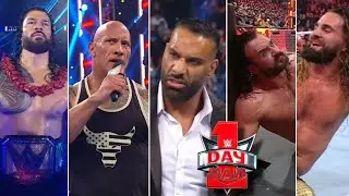 WWE Day 1 Raw 1st January 2024 Full Highlights || Rock returns & attack Jinder Mahal & Roman Reigns