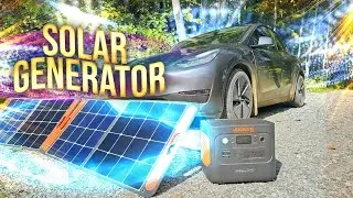 Jackery 1000 Plus Solar Generator is a Great Tesla Addition!