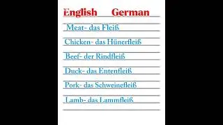 Meats in German with articles #germanlearning #basicgermanwords #germanlanguage
