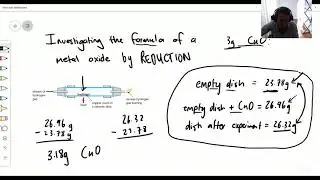 Calculating the empirical formula thorugh investigating a metal oxide through reduction.