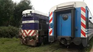 Ramal Merlo Lobos (reducido a Las Heras) llegada, maniobras de Locomotora y partida