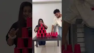 Glass Pyramid Game  #coupleshorts#couplegame #fungame