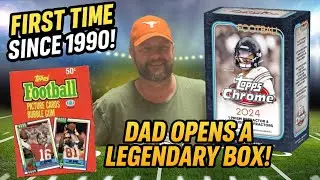 Dad Opens 2024 Topps Chrome Football Box After 34 Years! | Epic Sports Card Unboxing