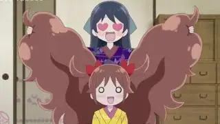 Tamako plays with Yuzuki's hair | Taishou Otome Otogibanashi
