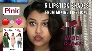 2 Lipsticks &rarr; 5 Viral Shades 💄 | Mac Dupes #lipstickmixing #colormixing #satisfying 
