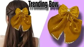 Yellow Satin Bow 🎀 by Vleza | Only ₹99 | Handmade Hair Accessory | COD & Customisation 