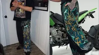 YoungLA x Yu-Gi-Oh! Flaming Paladin Joggers (try-on)