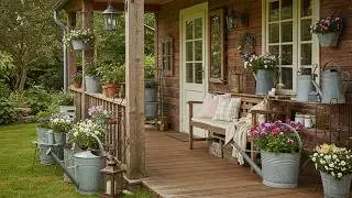 10 STUNNING Rustic Farmhouse Veranda Garden Ideas for 2025 | Cozy Outdoor Charm You&rsquo;ll Love!