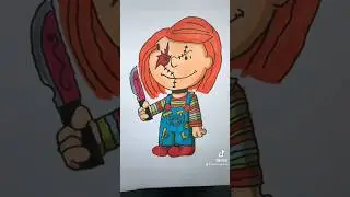 Drawing #Chucky in different styles Part 5: #Peanuts ! #art #drawing #charliebrown #sketch #horror