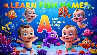 Learn Sea Fish Name With Alphabet A | Phonic Song for Toddlers | Know Fish Name with @ZubiDubiKids