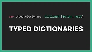 How To Use TYPED DICTIONARIES in Godot 4.4
