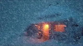 Silent Snowstorm at a Cozy Cabin | Warm Window Glow & Howling Winter Wind for Deep Relaxation