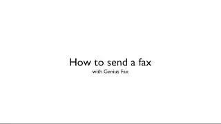 How to send a fax with Genius Fax