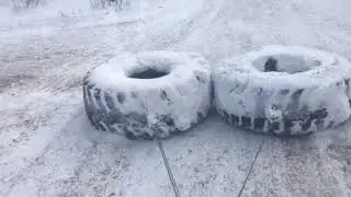 Sniper Buggy Ice Road Construction. Low ground pressure tractor. Alberta oilfield winter roads