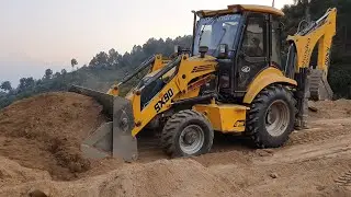 Opening New Track on Hill - After Cutting Hill Backhoe Removing Dirt and Cleaning Road - Part 6