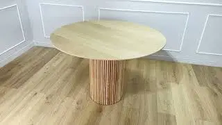 TABLE PLAQU&Eacute; MILLERIGHE Table &agrave; manger avec base en bois et plateau plaqu&eacute; ch&ecirc;ne