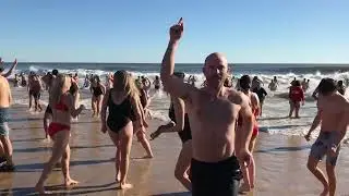 Polar Bear Plunge - East Hampton Main Beach - Jan. 1, 2023 - water 44 degrees; air 56; sun shining!